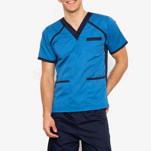 Ensemble de costume de gommage pour hommes avec un design classique et une coupe ample pour le personnel de l'hôpital et du laboratoire Costume de gommage pour hommes avec un lavage facile - Product Image 5
