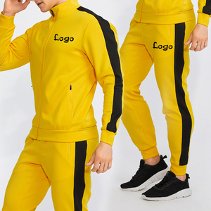 Sweat-shirt de sport unisexe à rayures latérales de haute qualité avec logo personnalisé Ensemble de jogging 2 pièces Patchwork Survêtement d'entraînement pour hommes - Product Image 2