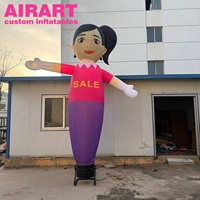 Ballon gonflable de danseur d'air de la publicité de promotion d'entreprise de magasin, danseur gonflable de fille d'événement de centre commercial de restaurant avec la led
