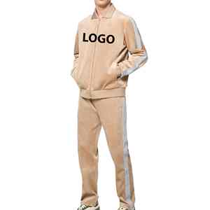 Chándal de terciopelo unisex para hombre, Top y pantalones informales para adultos, chándal de terciopelo sostenible de talla grande para invierno, Mejor Servicio OEM - Product Image 1