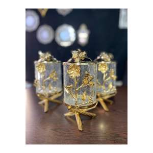 Ensemble de 3 pots à riz japonais Rose Mini Gold 700 ml, élégants récipients de rangement pour les fêtes - Product Image 1