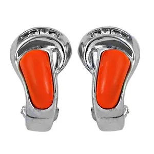 Pendientes de Plata de Ley con Diseño de Coral, Estilo Religioso, Ligeros, con Circonita, Perla y Latón, Chapados en Rodio - Product Image 2