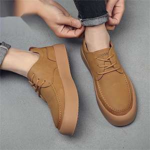 Zapatos nuevos para hombre, zapatos de trabajo con suela gruesa, zapatos de cuero casuales de negocios con suela plana, zapatillas para hombre - Product Image 4
