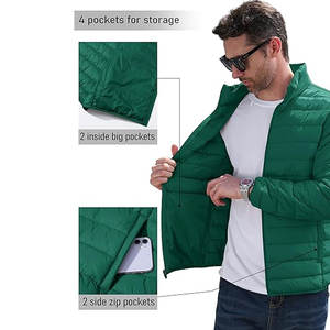 Chaqueta de Invierno para Hombre OEM, Ligera, Acolchada, Impermeable, Cortavientos de Nailon, Cierre Completo, Puños Elásticos, Cálida - Product Image 5