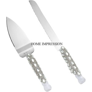 อุปกรณ์ที่เสิร์ฟเค้กและมีดสีเงินขัดเงามาตรฐานคุณภาพสูงส่งตรงจากโรงงาน - Product Image 1