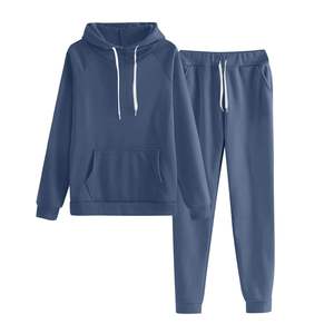 Haut court en coton biologique personnalisé pour femmes ensemble de jogging femmes pantalon sweat 2 pièces Jogging survêtement à capuche ensemble survêtement - Product Image 1