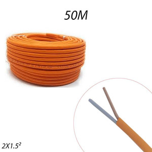 Câble résistant au feu CR1-C1 2,5 mm² 2 conducteurs LSZH en cuivre, câble électrique ignifuge norme française pour alarme incendie d'urgence - Product Image 1