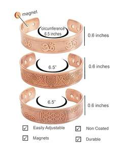 Pulsera Unisex Religiosa de Cobre Puro Hecha a Mano, Diseño Personalizable, Color Ecológico, Cierre Magnético, Acabado Martillado, Alta Calidad - Product Image 4