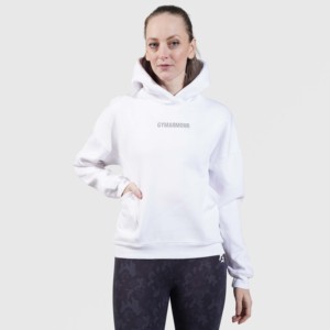Sweat à capuche respirant Delta en tissu tricoté, couleur blanche - Product Image 1
