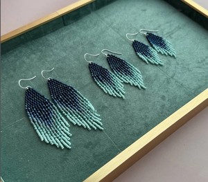Luxury Quality <b>Emerald</b> Green Beaded Tassel Earrings - Product Image 1