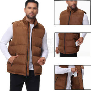Veste sans manches à capuche pour homme avec logo personnalisé sur le devant, service OEM, prix bas, écologique, respirante - Product Image 5