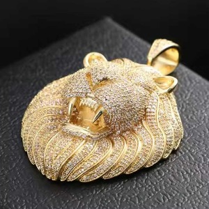 Comprar Bling Iced Out Lion Head Pendant Moissanite Diamond Silver Plated Hip Hop Jewelry para hombres Party Wedding Gift Buy Bling Iced - Product Image 3