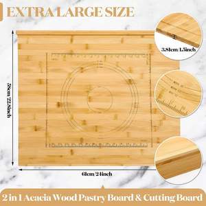 Tabla de cortar de madera reversible, tabla de cortar de madera grande con medidas grabadas para cocina, tabla de cortar resistente - Product Image 2