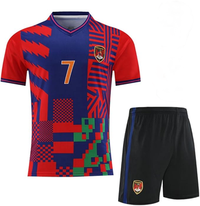 Camisetas con cuello en V para hombre, uniforme de fútbol, pantalones cortos, Jersey de fútbol, Kit de liga, ropa deportiva, traje de lavado a máquina multicolor - Product Image 1