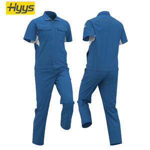 Combinaisons de travail en fibre de bambou de haute qualité, vêtements de travail respirants pour femmes et hommes, vêtements de travail réfléchissants à manches courtes pour l'été - Product Image 1