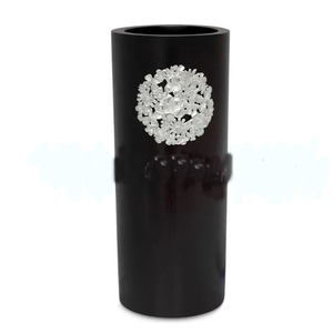 Vase à fleurs en aluminium de forme ronde en métal noir fini côtier Style fantaisie Vente à chaud Vase à fleurs de la plus haute qualité - Product Image 1
