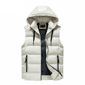 Nouvel arrivage de veste sans manches pour hommes manteaux bouffants personnalisés veste en duvet de couleur unie gilet d'hiver vêtements d'extérieur coupe-vent vêtements - Product Image 3