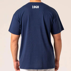 T-shirt surdimensionné pour hommes de haute qualité en coton biologique 100% 330 g/m² avec petit décolleté lourd T-shirt Streetwear avec logo personnalisé - Product Image 3