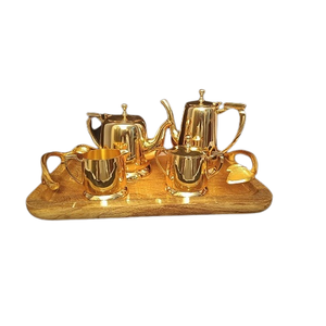 ซื้อล่าสุดที่กำหนดเอง24กะรัตชุบทำชุดชาสำหรับตกแต่งบ้านกาแฟและชาชุดถ้วยชุบฝาสำหรับขาย - Product Image 2