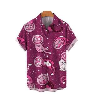 C Diseño informal personalizado Sublimación Impreso Camisas Tendencia Manga corta Camisas de hombre Calidad superior 100% Algodón Camisas al por mayor - Product Image 3