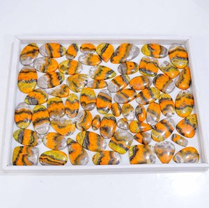 พลอยแจสเปอร์ผึ้งบัมเบิลบีธรรมชาติที่สวยงามอัญมณีหลวมสำหรับการทำเครื่องประดับ - Product Image 1