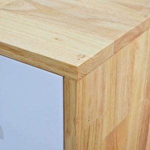 Natural Wood Minimalist Filing Cabinet with Wheels & Lock for Office <b>Workshop</b> & Warehouse Use - Product Image 6