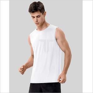 เสื้อกล้ามออกกำลังกายผ้าคอตตอนระบายอากาศสำหรับผู้ชายเสื้อกีฬาแบบถักแห้งเร็วโลโก้ตามสั่งสี - Product Image 3