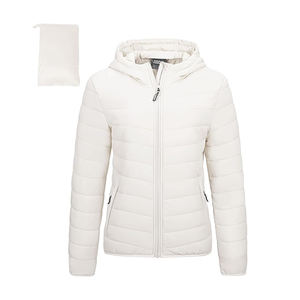 2024 mercado nueva tendencia diseño deportivo OEM chaqueta hinchada en blanco liso color sólido chaqueta hinchada a prueba de viento hombres mujeres - Product Image 3