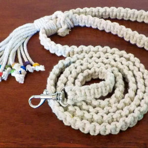 Correa de Macramé para Perro con Borla, Correa de Algodón Hecha a Mano, Correa Resistente y Ligera para Perros y Gatos - Product Image 1
