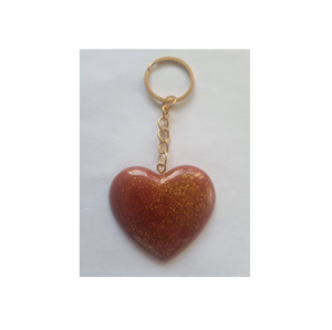 LLavero colgante de resina joyería hecha a mano Regalo de Cumpleaños Para Hija de color dorado y rojo con producto de venta - Product Image 2