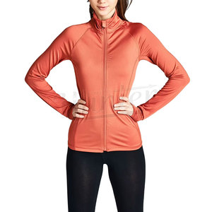 เสื้อแจ็กเก็ตซิปขึ้นเข้ารูปแขนยาวสำหรับผู้หญิงเสื้อแจ็คเก็ตฟิตเนสโยคะฟิตเนสแขนยาว - Product Image 5