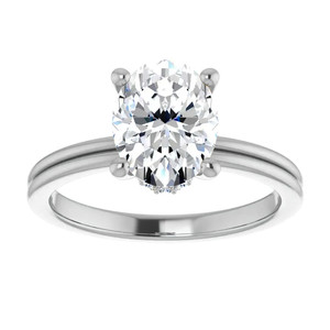 Bague solitaire SHREYA DIAM en moissanite taille ovale, argent 925 plaqué or, sertissage à griffes, classique, pour fiançailles, bijoux pour femme - Product Image 4