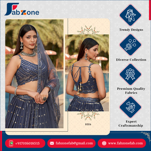 Conjunto de Lehenga Choli Dupatta Tradicional Étnico Premium con Bordado para Ocasiones Especiales, Completamente Cosido - Product Image 2