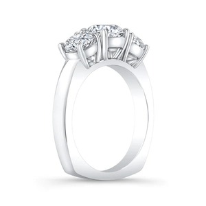 En gros, Ensemble de bagues de mariage et de fiançailles chrétiennes hip-hop en argent sterling 925 avec moissanite certifiée IGI taille poire et sertissage à griffes - Product Image 4