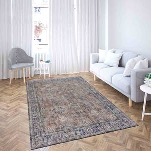 Floral Moroccan Chenille <b>Rug</b>: <b>Navy</b> <b>Blue</b> Accent <b>Rug</b>,With Pile Soft <b>Rug</b> - Product Image 3