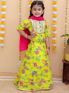 Nuevo diseñador hermosos niños indios hechos a mano Lehenga Choli chica tradicional diseñador Ghaghra Choli para niñas de 1 a 12 años - Product Image 3