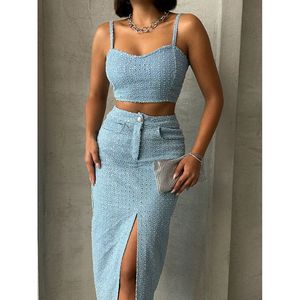 Hauts bustiers en jean bleu pour femmes Topshow – Vente en gros - Product Image 2