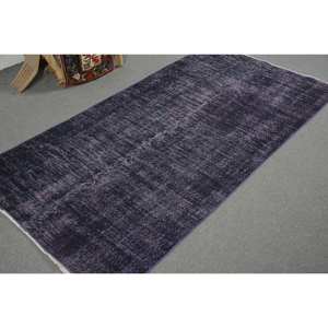 Tapis Turc Vintage Moderne Violet 3.6X6.9 pieds Grand Rectangle Patchwork Tapis de Salon en Laine avec Support en Latex - Product Image 2