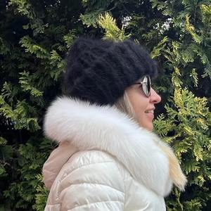 Nouveauté 2026 : Bonnets en mohair tricoté jacquard, couleur unie, chauds, épais et moelleux, pour l'hiver, tendance - Product Image 5