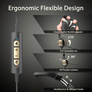Auriculares de negocios con micrófono con cancelación de ruido, auriculares de negocios para ordenador portátil, PC, <span class=keywords><strong>Skype</strong></span>, oficina, USB A - Product Image 3
