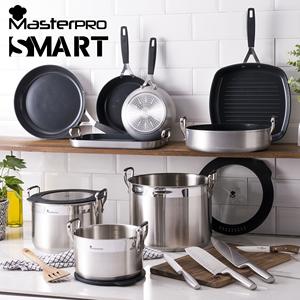 Set di 3 padelle San Ignacio con rivestimento in marmo 16 cm 20 cm 24 cm + Set di 3 utensili da cucina in acacia - Product Image 6