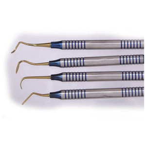 ชุดเครื่องมืออุดฟันคอมโพสิต 7 ชิ้น พร้อมจุดเชื่อมต่อ  ไม้พายอุดเรซิ่น สีฟ้า ไทเทเนียมเคลือบสแตนเลส  แบบใช้มือ - Product Image 3