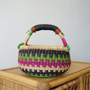 Eco Friendly <b>Straw</b> Bolga <b>Basket</b> Handmade Seagrass Storage Organizer Sustainable Wholesale from Vietnam - Product Image 1