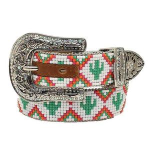Ceinture perlée pour enfants Western Cactus Ceinture de luxe Premiom Peau de vache Floral Outillée à la main Prêt à expédier Unisexe Personnalisé Hommes Alliage 10pcs - Product Image 6