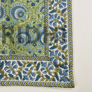 Serviette de cuisine en coton gaufré verdant, fabriquée à la main, imprimée en bloc, écologique, design floral personnalisé, séchage rapide, absorbante, douce - Product Image 6