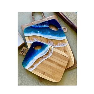 Tabla de cortar y picar de madera con forma cuadrada personalizada, con mango para cortar frutas, verduras y carne - Product Image 2