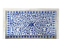 Plateau de service en bois rectangle fait main moderne et antique d'incrustation d'os d'Inde décoratif avec plateau en nacre Plateau de cuisine - Product Image 2