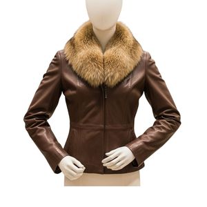 Chaqueta de cuero para mujer para uso informal Chaqueta de cuero para mujer con cremallera frontal de moda de calidad superior Diseño OEM hecho por Maximize Wear - Product Image 3