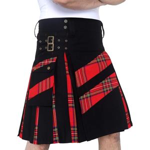 Jean classique en coton pour homme, kilt utilitaire avec bretelles réglables, plusieurs poches et coutures renforcées pour plus de durabilité - Product Image 4