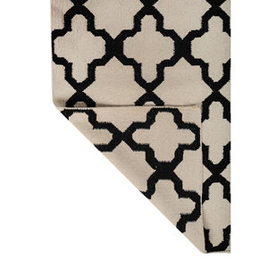 พรมขนสัตว์ทอแบบแบน Indusbar Ivory รุ่น Dwrm-138 ขนาด 9x12 ฟุต รูปทรงสี่เหลี่ยมผืนผ้า ลายทางสำหรับห้องโถง ใช้ในบ้าน ห้องนั่งเล่น - Product Image 5